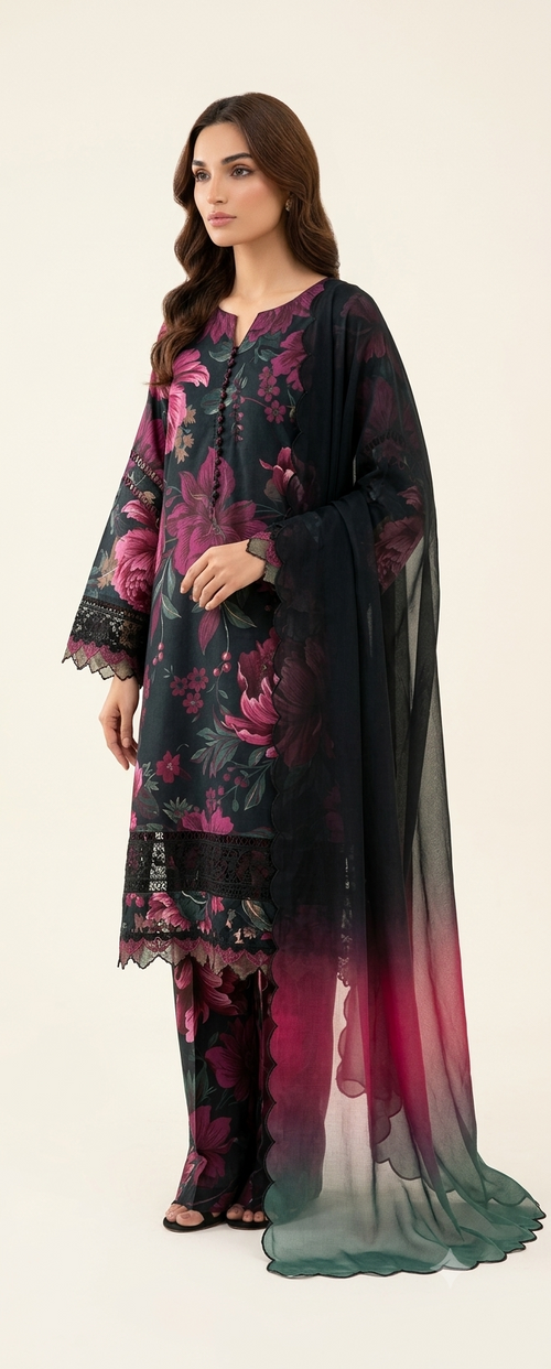 Lawn three piece suit