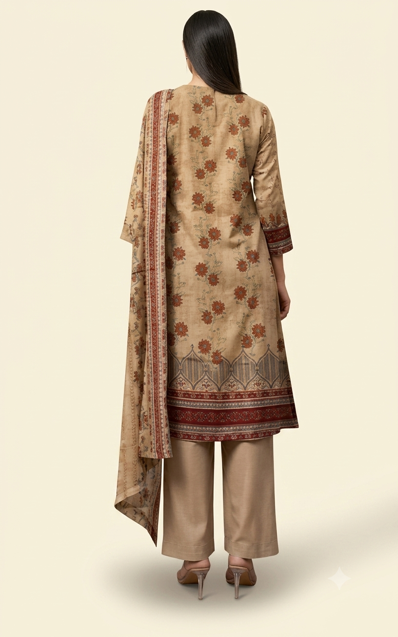 Lawn three piece suit