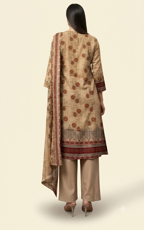 Lawn three piece suit