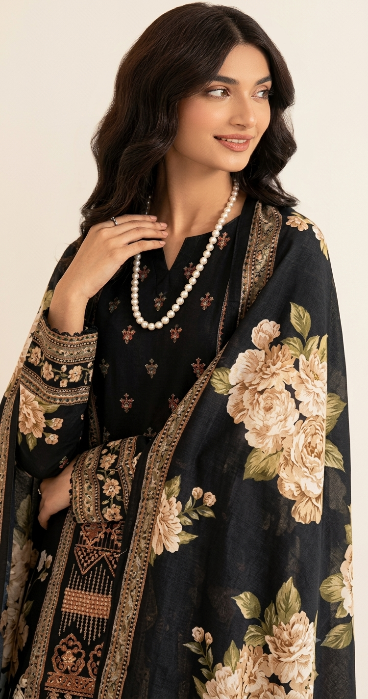 Lawn three piece suit