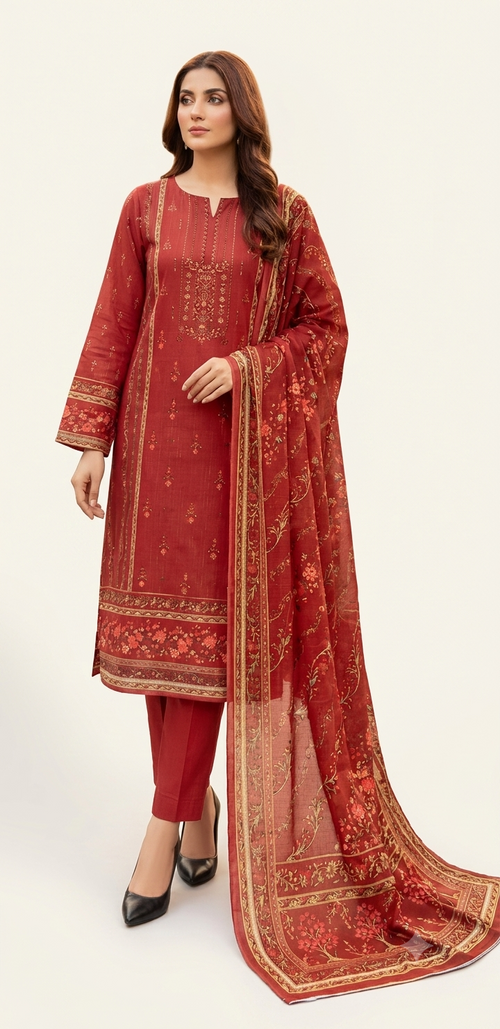 Lawn three piece suit