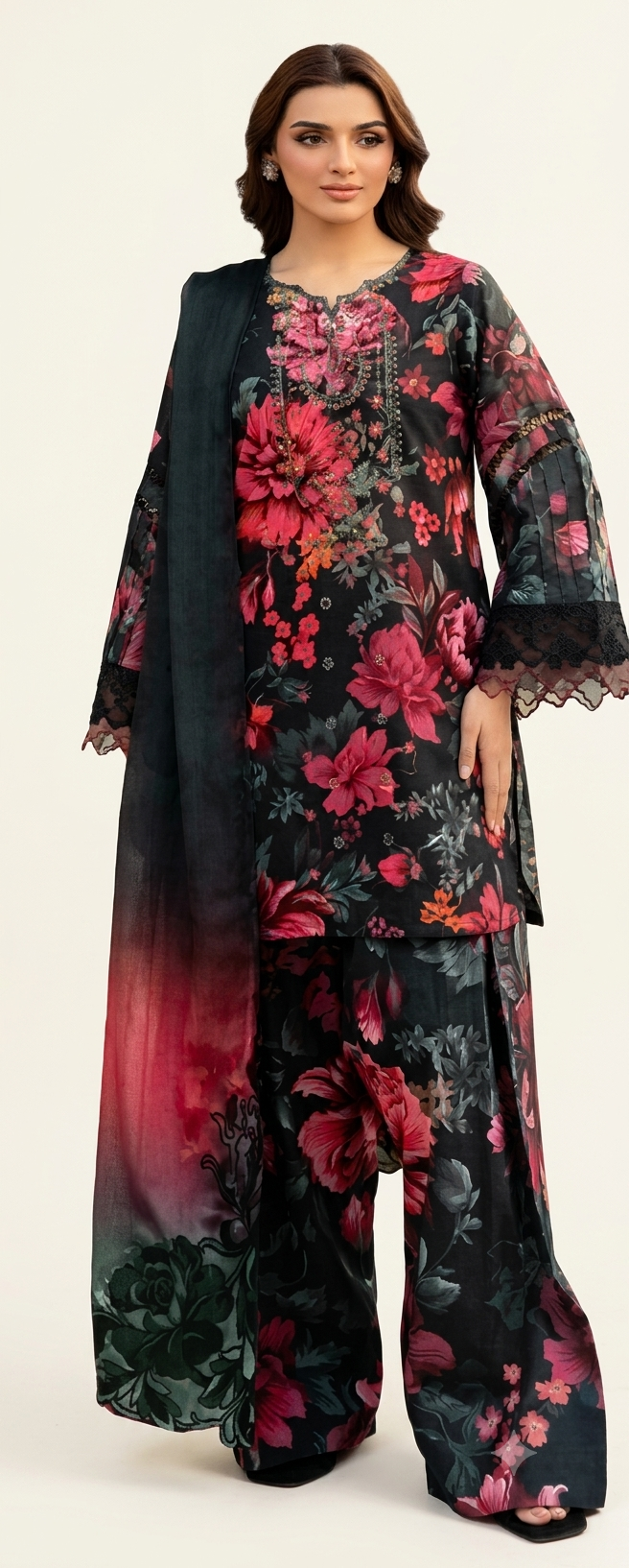 Lawn three piece suit