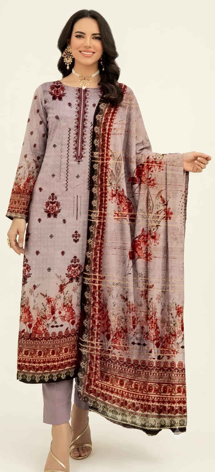 lawn three piece suit