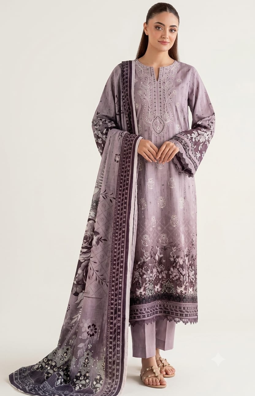 lawn three piece suit