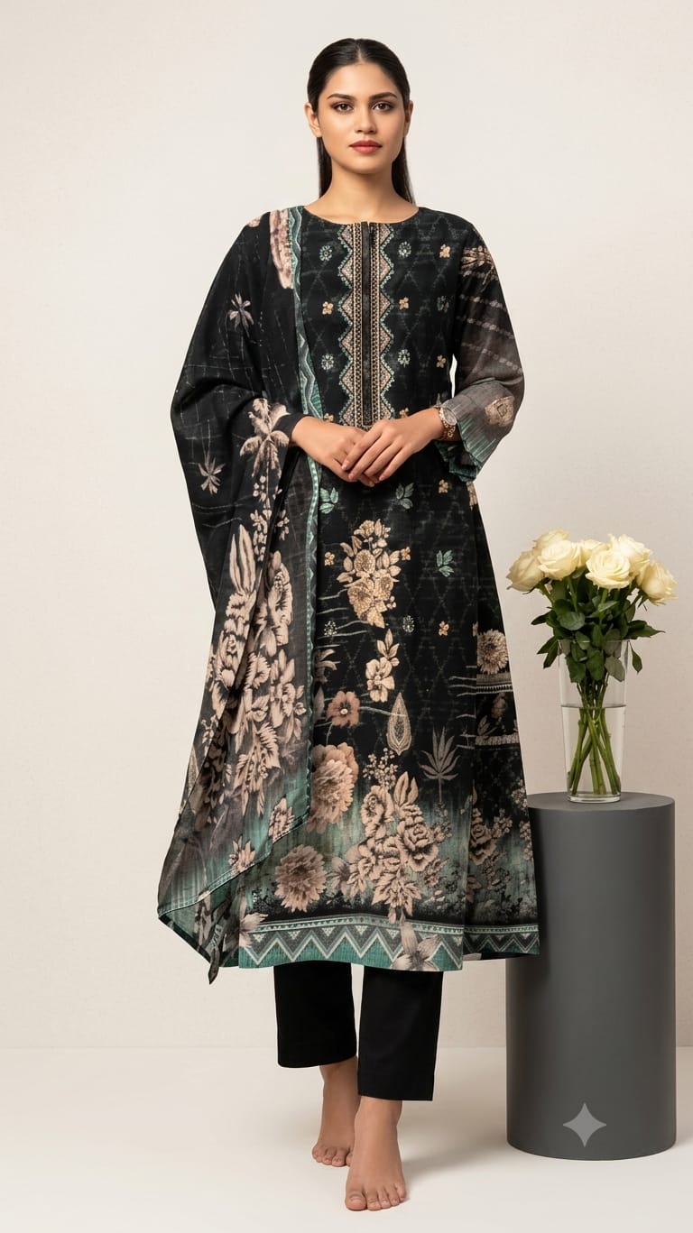 stitch lawn three piece suit
