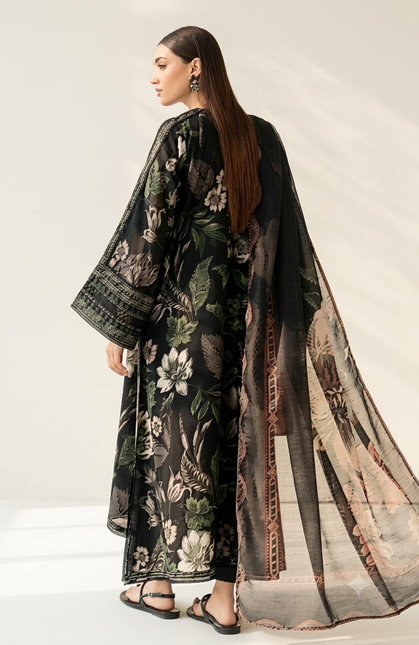 lawn three piece suit