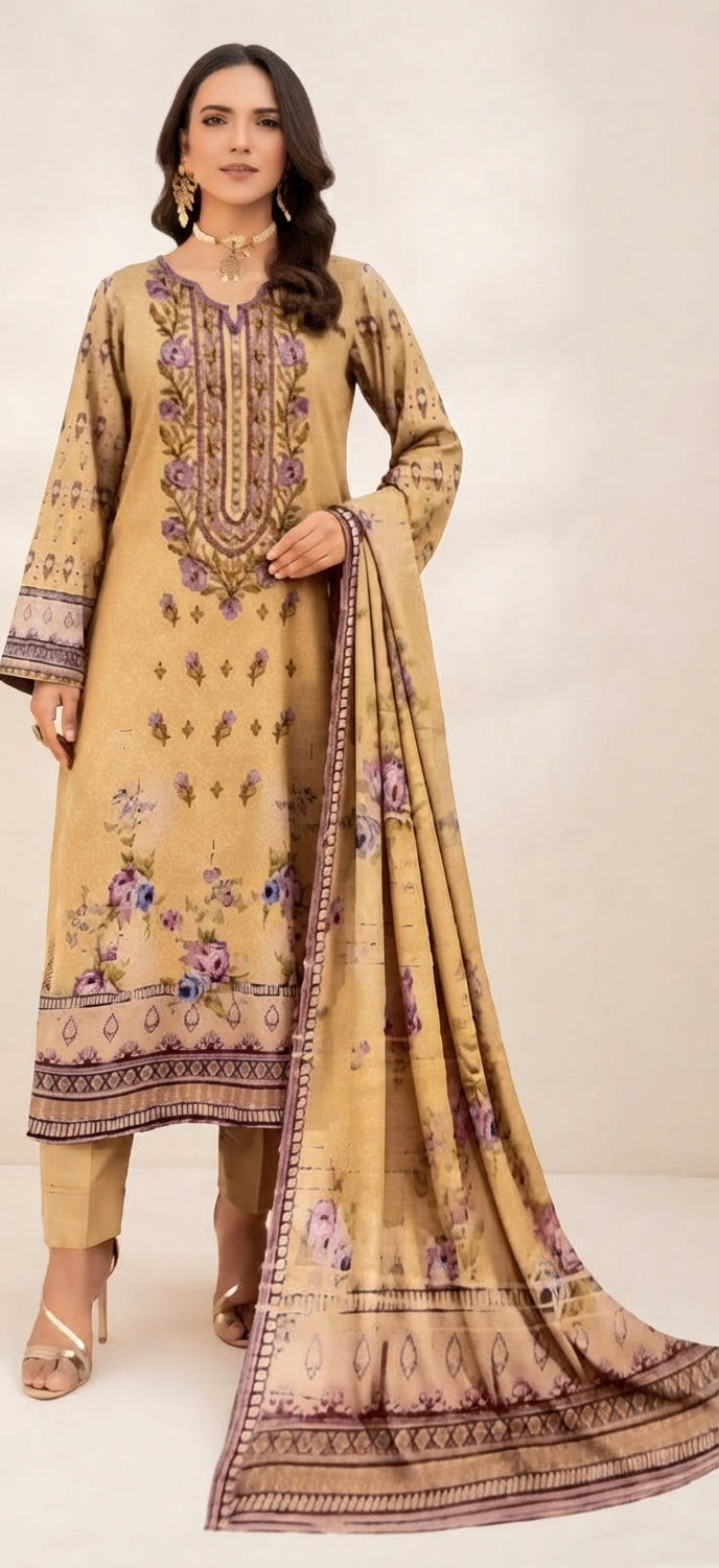 lawn three piece suit